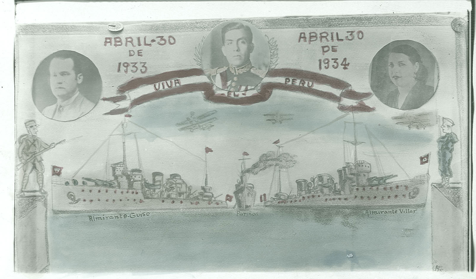 Destructor Almirante Guise, petrolero Pariñas y Almirante Villar, 1933